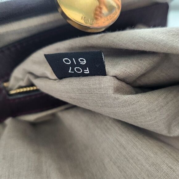 Marc Jacobs Quilted Leather Stam Bag In Dark Purple With Gold Chain - Picture 11 of 14